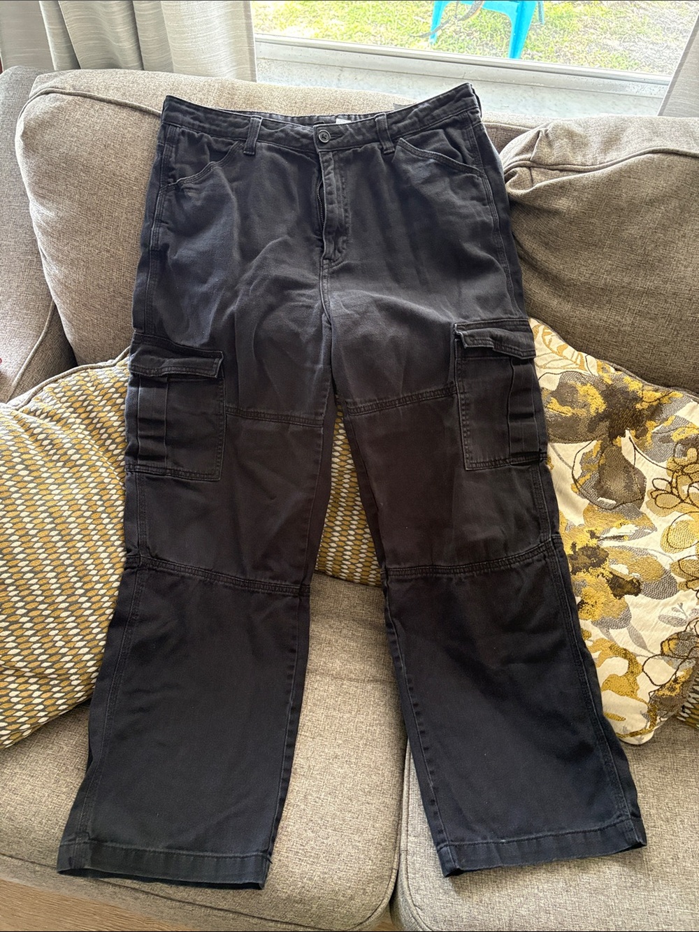 H&M Black Utility Pants with Elastic Waist